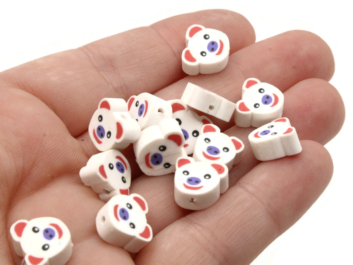 20 White Polar Bear Head Miniature Animal Polymer Clay Beads – Smileyboy  Beads