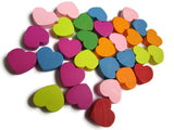 30 19mm Mixed Color Beads Heart Beads Wooden Beads Assorted Color Beads Loose Beads Large Beads Jewelry Making Beading Supplies Smileyboy