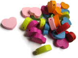 30 19mm Mixed Color Beads Heart Beads Wooden Beads Assorted Color Beads Loose Beads Large Beads Jewelry Making Beading Supplies Smileyboy