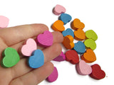 30 19mm Mixed Color Beads Heart Beads Wooden Beads Assorted Color Beads Loose Beads Large Beads Jewelry Making Beading Supplies Smileyboy