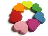 30 19mm Mixed Color Beads Heart Beads Wooden Beads Assorted Color Beads Loose Beads Large Beads Jewelry Making Beading Supplies Smileyboy