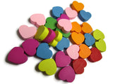 30 19mm Mixed Color Beads Heart Beads Wooden Beads Assorted Color Beads Loose Beads Large Beads Jewelry Making Beading Supplies Smileyboy