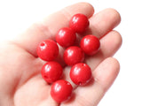 8 12mm 1/2 Inch Red Ball Buttons Opaque Lucite Round Buttons Vintage Lucite Button Jewelry Making Beading Supplies Sewing Supplies