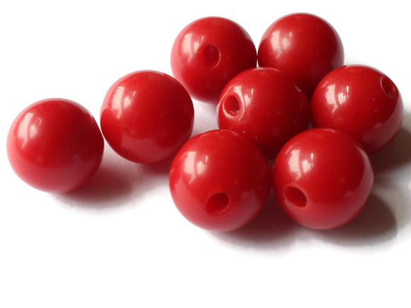 8 12mm 1/2 Inch Red Ball Buttons Opaque Lucite Round Buttons Vintage Lucite Button Jewelry Making Beading Supplies Sewing Supplies