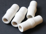 4 Tube Beads 41mm x 16mm White Vintage Wood Beads Wooden Beads Large Hole Beads Chunky Beads Macrame Beads New Old Stock Beads White Beads