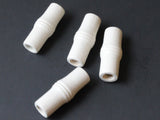 4 Tube Beads 41mm x 16mm White Vintage Wood Beads Wooden Beads Large Hole Beads Chunky Beads Macrame Beads New Old Stock Beads White Beads
