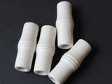 4 Tube Beads 41mm x 16mm White Vintage Wood Beads Wooden Beads Large Hole Beads Chunky Beads Macrame Beads New Old Stock Beads White Beads