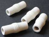 4 Tube Beads 41mm x 16mm White Vintage Wood Beads Wooden Beads Large Hole Beads Chunky Beads Macrame Beads New Old Stock Beads White Beads