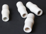 4 Tube Beads 41mm x 16mm White Vintage Wood Beads Wooden Beads Large Hole Beads Chunky Beads Macrame Beads New Old Stock Beads White Beads