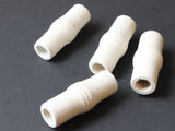 4 Tube Beads 41mm x 16mm White Vintage Wood Beads Wooden Beads Large Hole Beads Chunky Beads Macrame Beads New Old Stock Beads White Beads
