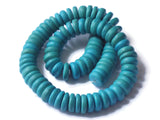 110 10mm Turquoise Blue Wood Beads Vintage Flat Saucer Disc Beads Wooden Bright Blue Beads Jewelry Making Beading Supplies Smileyboy