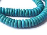 110 10mm Turquoise Blue Wood Beads Vintage Flat Saucer Disc Beads Wooden Bright Blue Beads Jewelry Making Beading Supplies Smileyboy