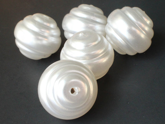 5 26mm White Bicone Step Pearl Beads Vintage Cultura Pearls Made in Japan Faux Plastic Pearl Jewelry Making Beads for Stringing