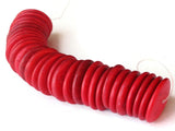 25 20mm Red Wood Beads Vintage Flat Saucer Disc Beads Wooden Red Beads Jewelry Making Beading Supplies Smileyboy