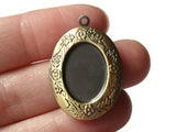 32mm Oval Flower Locket Brass Locket Charm Jewelry Making and Beading Supplies