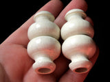 51mm White Wood Beads Large Beads Decorative Beads Tube Beads Vintage Beads Giant Wooden Beads Fan Pull Big Hole Fancy Macrame Beads