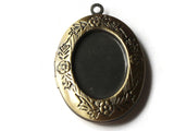 32mm Oval Flower Locket Brass Locket Charm Jewelry Making and Beading Supplies
