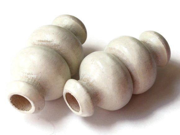 51mm White Wood Beads Large Beads Decorative Beads Tube Beads Vintage Beads Giant Wooden Beads Fan Pull Big Hole Fancy Macrame Beads