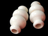 51mm White Wood Beads Large Beads Decorative Beads Tube Beads Vintage Beads Giant Wooden Beads Fan Pull Big Hole Fancy Macrame Beads