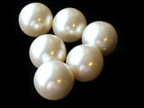 6 22mm White Round Pearl Beads Vintage Cultura Pearls Made in Japan Faux Plastic Pearl Bead Jewelry Making Beads for Stringing