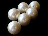 6 22mm White Round Pearl Beads Vintage Cultura Pearls Made in Japan Faux Plastic Pearl Bead Jewelry Making Beads for Stringing