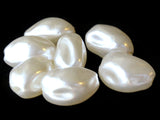 7 20mm White Baroque Oval Pearl Beads Vintage Cultura Pearls Made in Japan Faux Plastic Pearl Coin Bead Jewelry Making Beads for Stringing