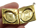 42mm Flower Diamond Locket Gold Tone Brass Locket Charm Jewelry Making and Beading Supplies