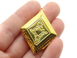42mm Flower Diamond Locket Gold Tone Brass Locket Charm Jewelry Making and Beading Supplies