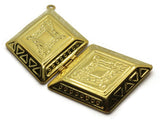 42mm Flower Diamond Locket Gold Tone Brass Locket Charm Jewelry Making and Beading Supplies