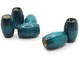 6 30mm Blue Wood Barrel Beads Wooden Tube Beads Large Hole Beads Macrame Beads Jewelry Making Beading Supplies Big Loose Beads Smileyboy