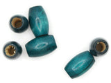 6 30mm Blue Wood Barrel Beads Wooden Tube Beads Large Hole Beads Macrame Beads Jewelry Making Beading Supplies Big Loose Beads Smileyboy