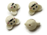 4 Porcelain Mouse Head Beads Creamy Yellow Beads Porcelain Glass Animal Beads Furry Animal Beads Jewelry Making Beading Supplies Loose Bead