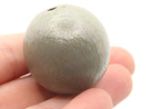 3 31mm Round Gray Wood Beads Vintage New Old Stock Wooden Beads Ball Beads Jewelry Making Beading Supplies