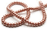90 6mm Pink Glass Pearl Beads Faux Pearls Jewelry Making Beading Supplies Rondelle Beads Saucer Beads Small Pearl Spacer Beads