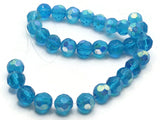 32 10mm Sky Blue Faceted Round Beads AB Finish Full Strand Glass Beads Jewelry Making Beading Supplies
