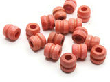 16 11mm Fluted Barrel Beads Large Hole Beads Orange Wood Beads Wooden Beads Jewelry Making Beading Supplies Macrame Bead