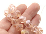 25 10mm Pink Glass Beads Twisting Faceted Beads Clear Glass Beads Jewelry Making Beading Supplies Loose Beads