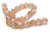 25 10mm Pink Glass Beads Twisting Faceted Beads Clear Glass Beads Jewelry Making Beading Supplies Loose Beads