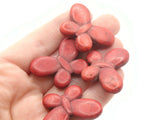 6 35mm Butterfly Beads Dyed Red Synthetic Turquoise Beads Jewelry Making Beading Supplies Smileyboy Gemstone Beads Animal Beads