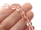 42 8mm Clear Pink Glass Beads Round Beads Pink Glass Beads Jewelry Making Beading Supplies Loose Beads