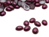 100 8mm x 6mm Purple Pearl Oval Cabochons Flatback Cabochons Faux Pearl Plastic Cabochons Jewelry Making Crafting Supplies