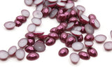 100 8mm x 6mm Purple Pearl Oval Cabochons Flatback Cabochons Faux Pearl Plastic Cabochons Jewelry Making Crafting Supplies