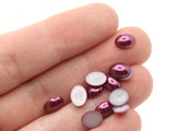 100 8mm x 6mm Purple Pearl Oval Cabochons Flatback Cabochons Faux Pearl Plastic Cabochons Jewelry Making Crafting Supplies