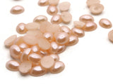 100 8mm x 6mm Peach Pink Pearl Oval Cabochons Flatback Cabochons Faux Pearl Plastic Cabochons Jewelry Making Crafting Supplies
