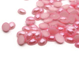 100 8mm x 6mm Pink Pearl Oval Cabochons Flatback Cabochons Faux Pearl Plastic Cabochons Jewelry Making Crafting Supplies