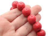 27 15mm Round Red Synthetic Turquoise Gemstone Beads Dyed Beads Jewelry Making Beading Supplies Stone Beads