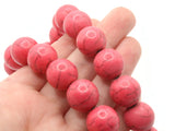 27 15mm Round Pink Synthetic Turquoise Gemstone Beads Dyed Beads Jewelry Making Beading Supplies Stone Beads