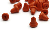 20 11mm Orange Wooden Bell Beads Wood End Beads Vintage Macrame Beads Jewelry Making Beading Supplies Loose Bell Shaped Beads Smileyboy