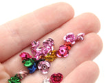 75 7mm Mixed Color Aluminum Flower Beads Small Loose Metal Beads Jewelry Making Beading Supplies