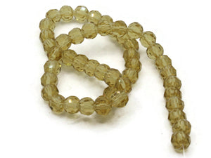 49 6mm Yellow Faceted Round Beads Glass Beads Jewelry Making Beading Supplies Loose Beads to String